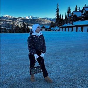 2 sided playboy winter puffer jacket